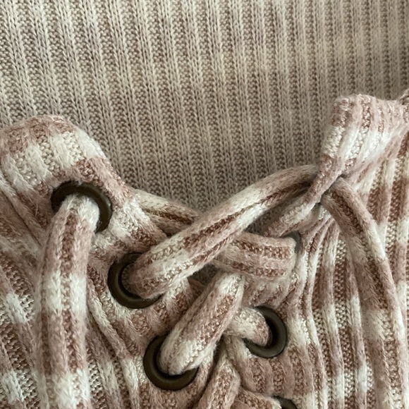 LUCKY BRAND 🍀 lace front striped woven top (M) - Picture 6 of 15